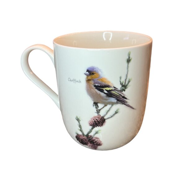 MACNEIL WORCESTER ENGLAND Mug Fine China Chaffinch Bird on Branch Pinecone - Picture 3 of 8